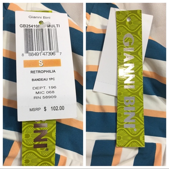 NWT! Gianni Bini Retrophilia Stripe Bandeau - Picture 4 of 5